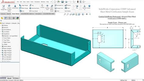 solidworks sheet metal exam|solidworks cswp sheet metal.